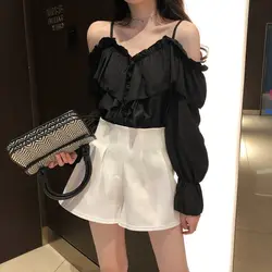 2022 New Korean Women Blouses V Neck Long-sleeved Dropshipping Blouses Womens