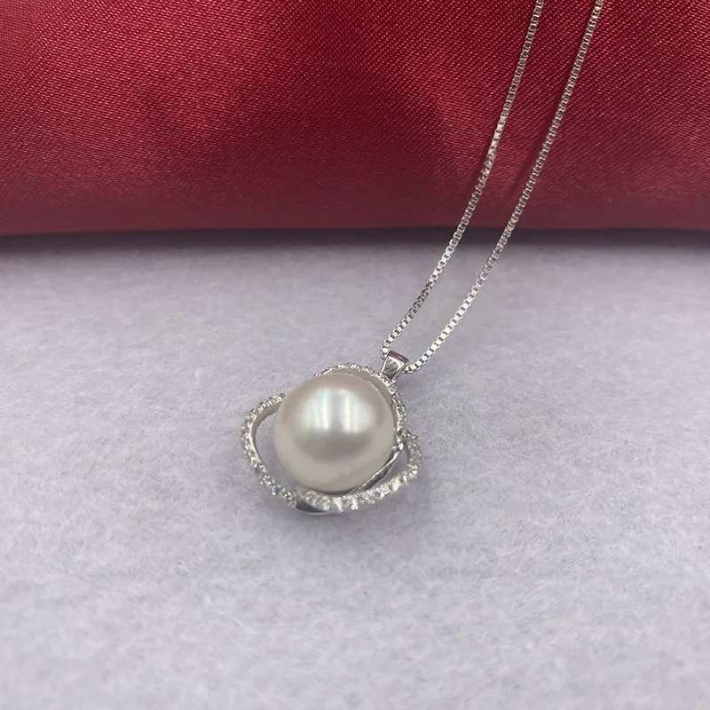 Sinya AAAA Natural Pearls Pendant Necklace For Women Girl Mother in 925 Stering Silver Pearl Diameter 11mm New Arrival