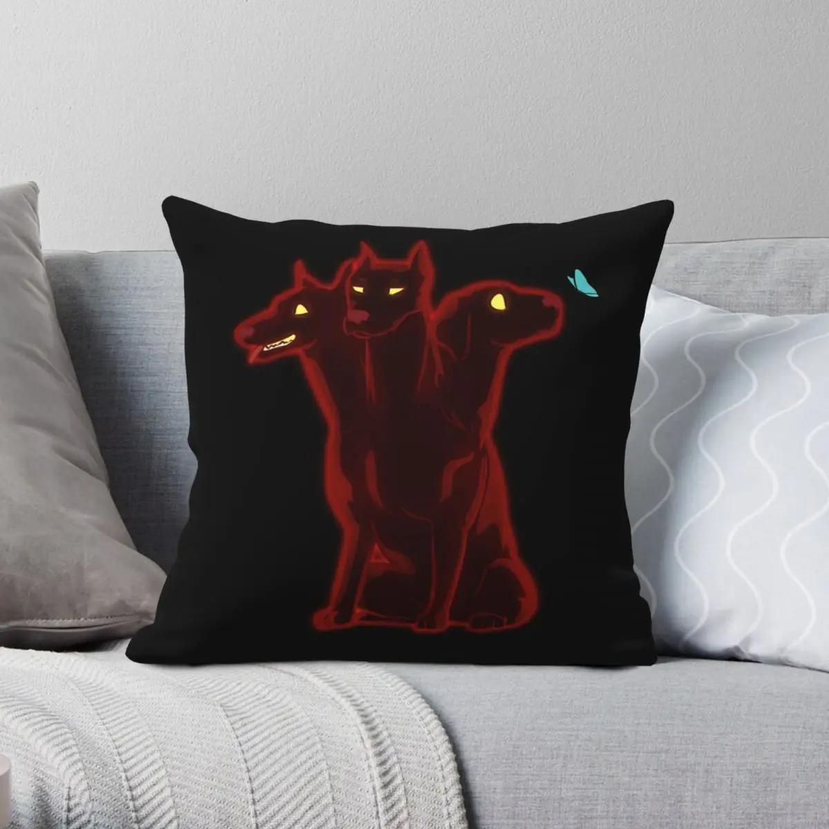 

Cerberus Square Pillowcase Polyester Linen Velvet Printed Zip Decor Pillow Case Room Cushion Cover