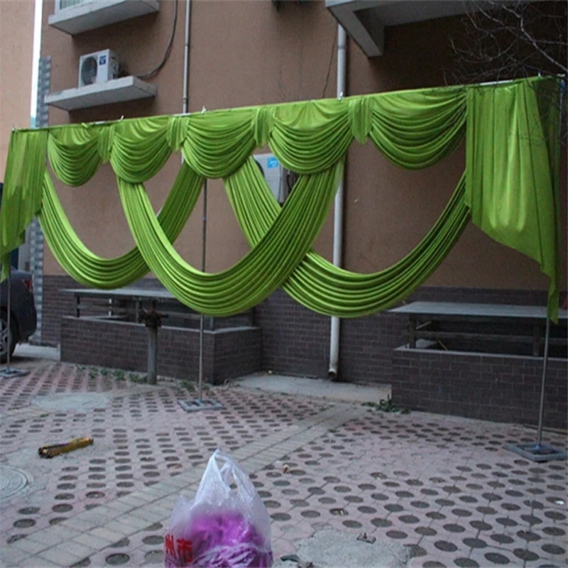 

6M/4M Length Wedding Backdrop Curtain Swag Party Decoration Ice Silk Fabric Stage Background Drape Curtain Backdrop Swags