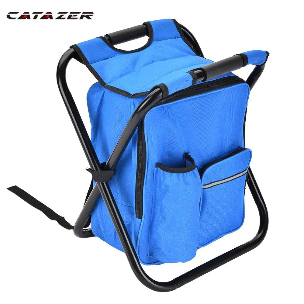 2 in 1 Fishing Backpack Chair Stool Folding Fishing Chair Bag Convenient Wear-resistantv for Outdoor Hunting Climbing Equipment