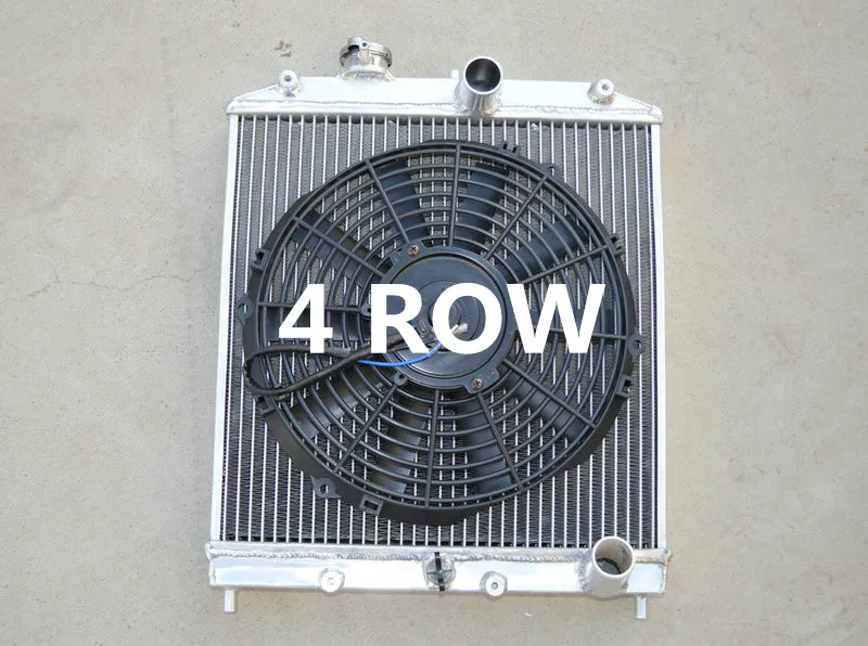 

NEW 4 Row Aluminum Radiator + Fan For Honda 1992-2000 Civic EK EG D15 D16 28MM PIPE 1992 1993 1994 1995 1996 1997 1998 1999 2000