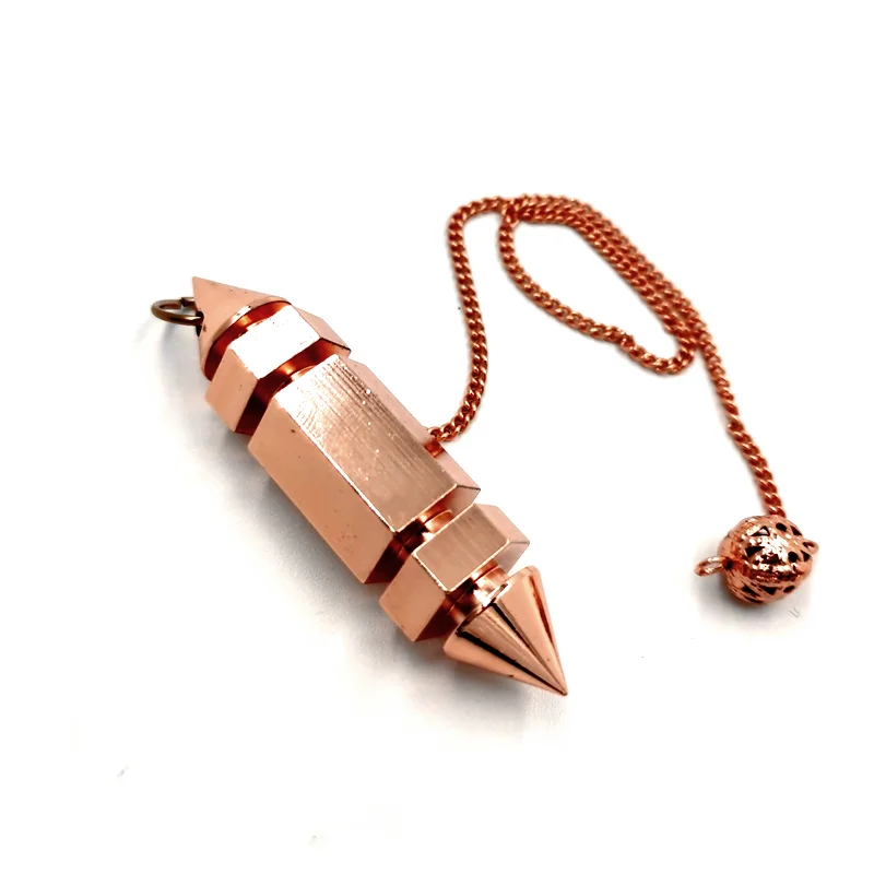 Pendule for Reiki Copper Pendant Healing Divinatio Spiritual Wicca Amulet Screw Shape Hexagonal Pendulum Energy therap Pendulo