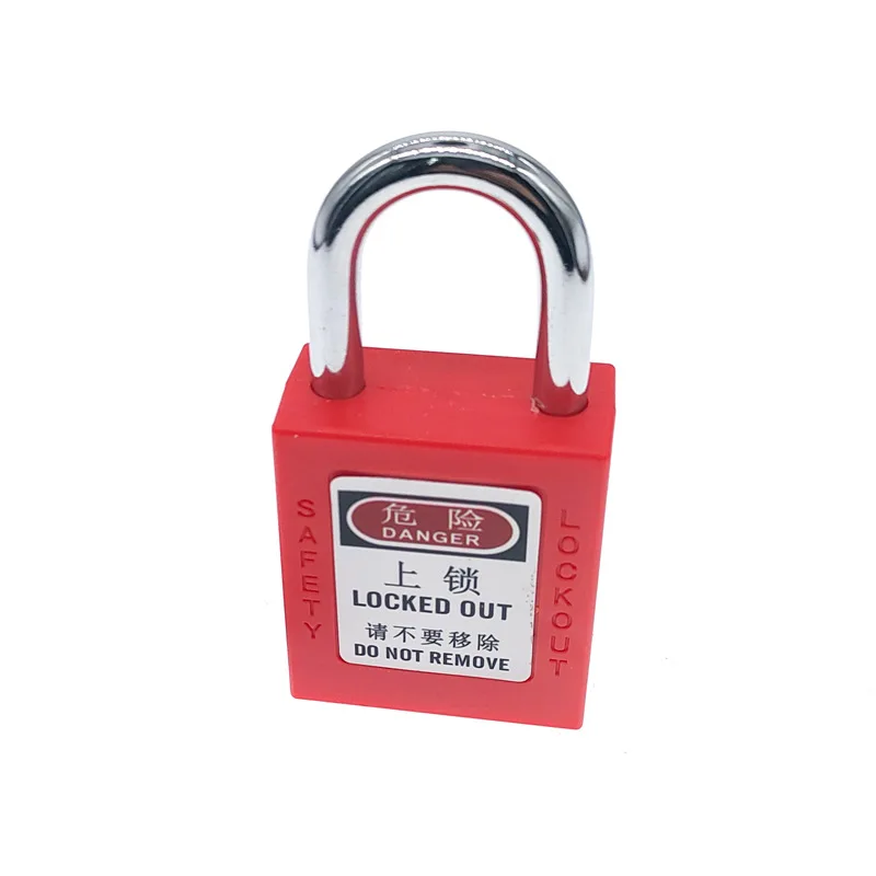 Industrial safety padlock 25mm hanging metal lock with 2 unique key image 2