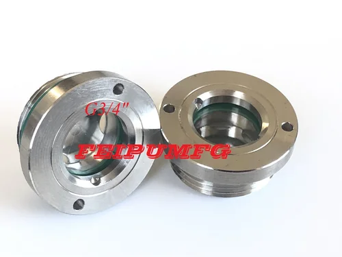 Imagen 2 del producto Mirilla de aceite redonda de acero inoxidable con rosca BSP (G), visores de aceite, tapones de mirilla de aceite para compresor de aire, soplador de raíces de caja de cambios