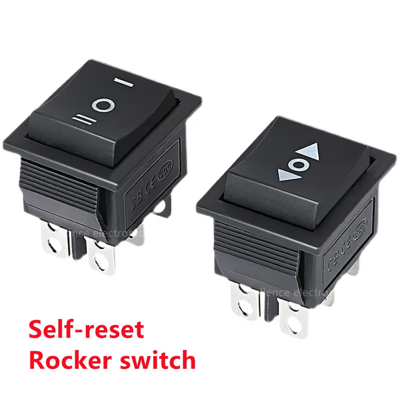 2 szt. Samoresetujący przełącznik kołyskowy chwilowy KCD4 wyłącznik zasilania ON-OFF-ON Reset 3 pozycje 6 pinów 16A 250VAC/20A 125VAC