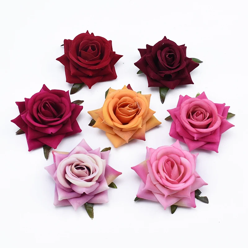 5/10Pcs Silk Roses Scrapbooking Christmas Garland Home Decoration Accessories Wedding Bridal Clearance Artificial Flowers