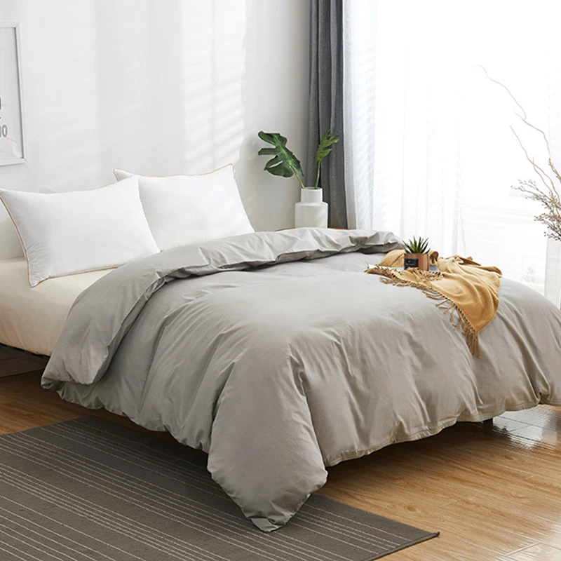 Cotton Duvet Cover Monochrome Comforter Cover Single Double King Size Solid Color Quilt Cover High Quality Bedding Cover