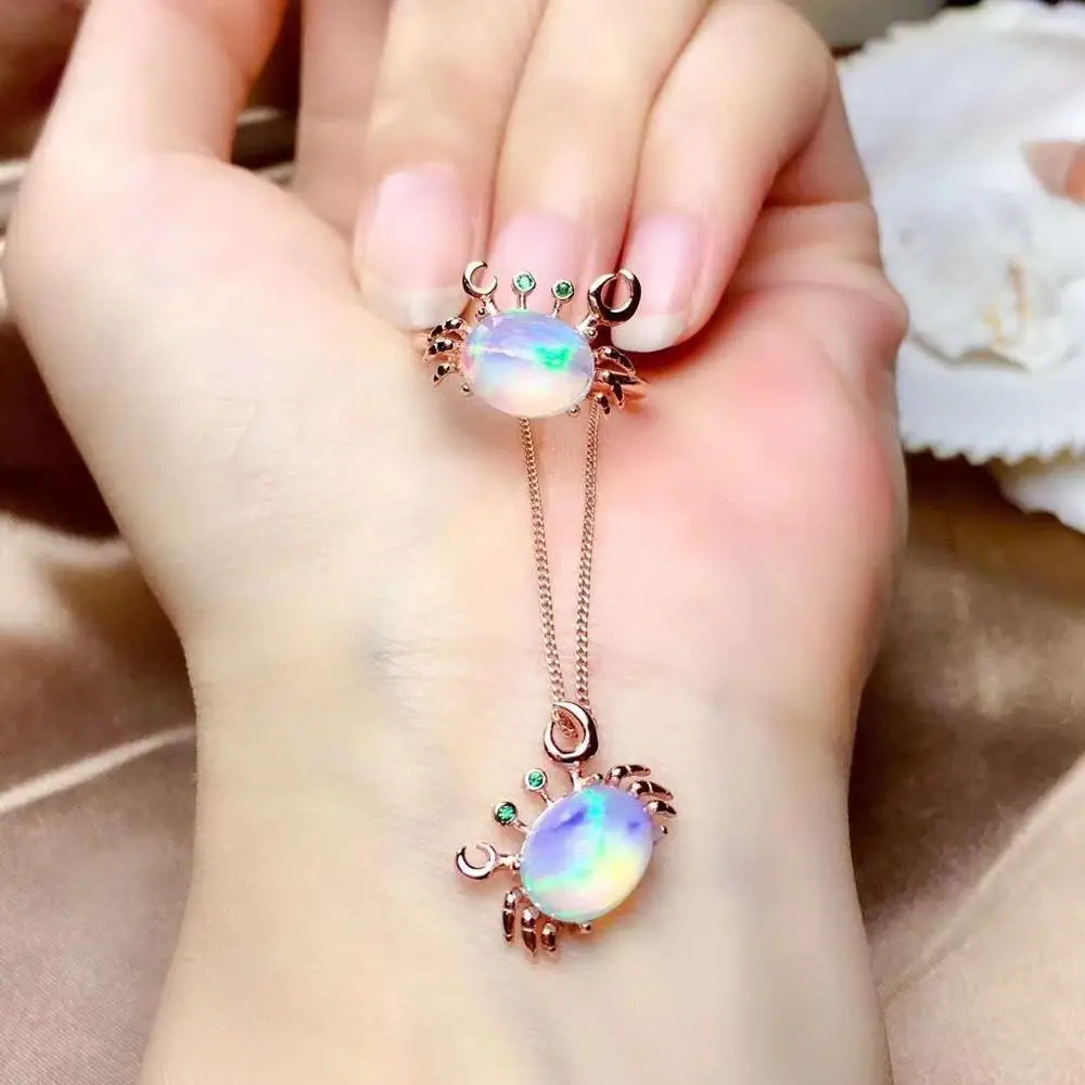 

Natural and Real Opal jewelry set Natural Real Opal 925 sterling silver 1pc opal pendant,1pc opal ring