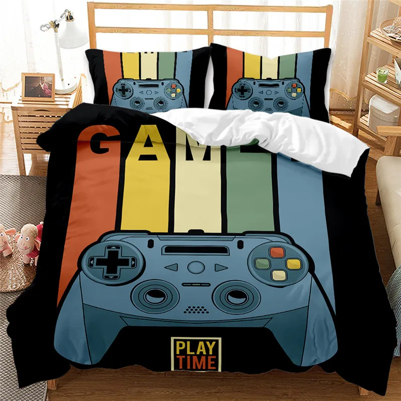 

3D Digital Gamer Printing Bedding Set King 1Quilt Cover + 1/2 Pillowcases Duvet Cover set Kids Bed Linen US/EU/AU Full size