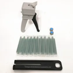 10 sztuk końcówka mieszająca z dwuskładnikowym uszczelniaczem epoksydowym AB 50ml pistolet do kleju 1: 1 2: 1 ręczny pistolet uszczelniający dozownik