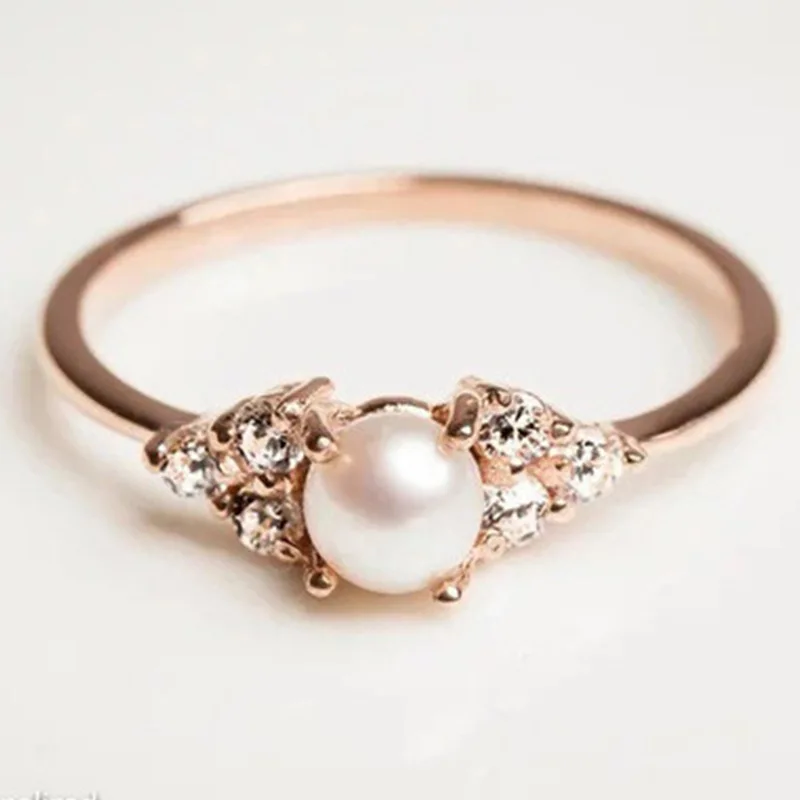 Milangirl Fashion Refined Two Color Freshwater Cultured Pearl Golden Silver Color Zinc Alloy Rings for Women Engagement Jewelry