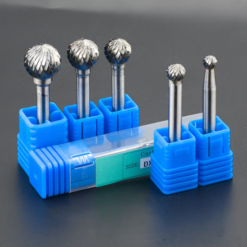 1pc 6-16mm Round double cut Ball Shape Rotary File Carbide Burr Bit Carving Polisher Tungsten Carbide Routing Cutter Ball Shape
