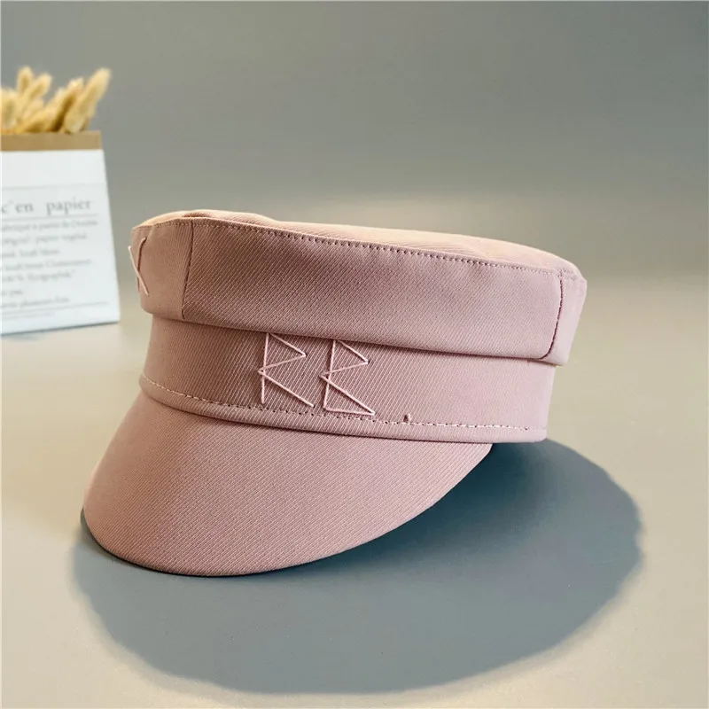 2021 New Pink Letter Newsboy Caps Women Flat Militray Caps