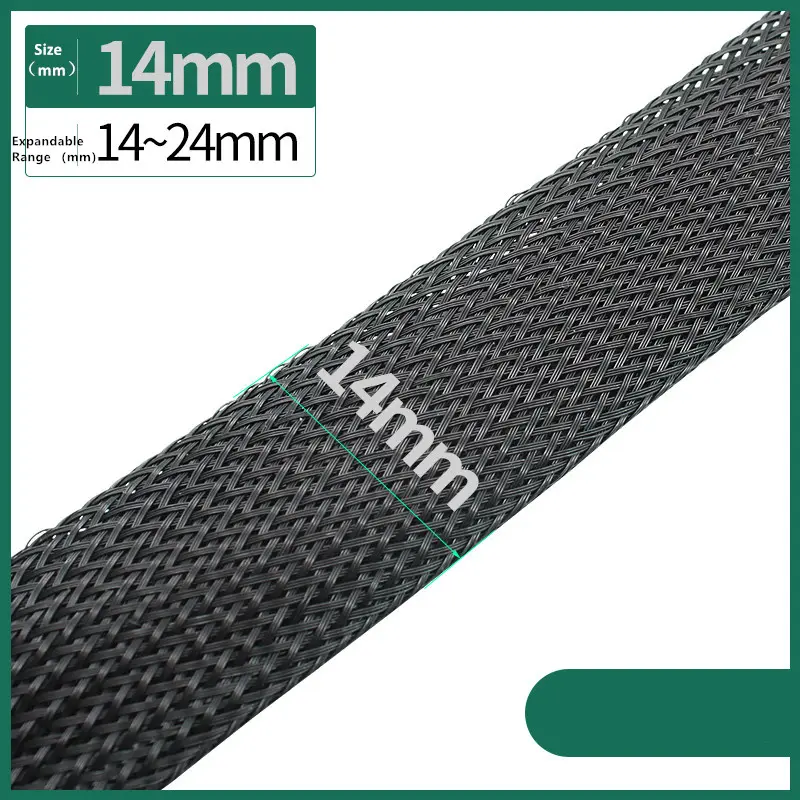 Dropship 1/5/10/50/M Black Insulated Braid Sleeving 4/6/8/10/12/14/20/25mm Tight PET Wire Cable Gland Protection Cable Sleeve - Image 16
