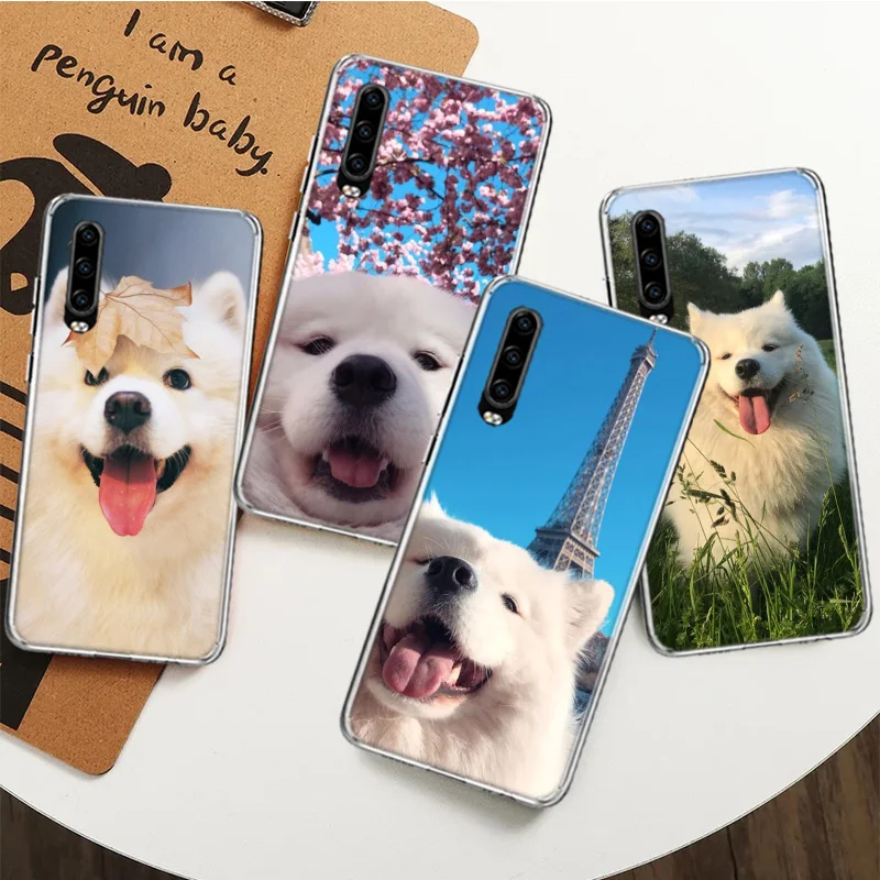 Samoyed Siberian Sled Dog Silicon Call Phone Case For Huawei P30 P20 P40 P50 P10 Mate 20 30 40 10 Lite Pro Casing Customized