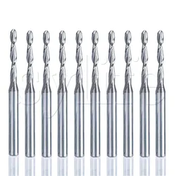 Set of 5 3.175 x 2 x 15mm Two Flute Carbide Ball Nose End Mills CNC Router Bit