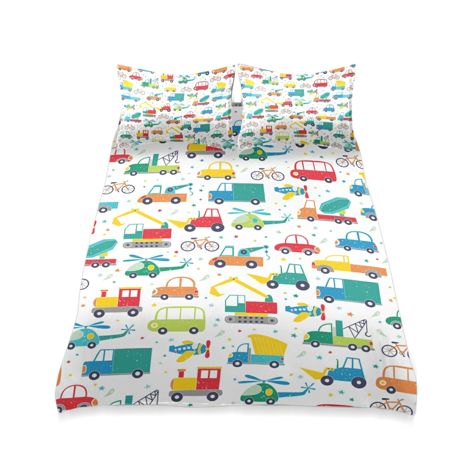 2022 New Cartoon car Printed Kids Girls Bedding Set Duvet Cover Bed Sheet Pillow Cases Twin Single Size Drop Shipping