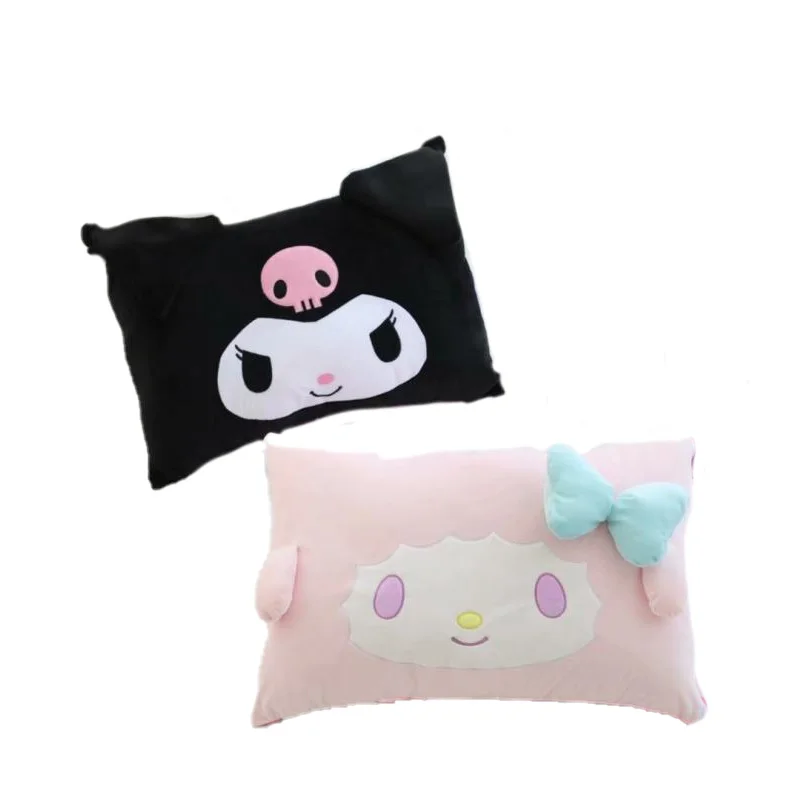 Cartoon Anime Hello Kittys Melody Kuromi Gemini Cute Plush Bilateral Thickening Pillow Case Kids Bedroom Decoration Holiday Gift