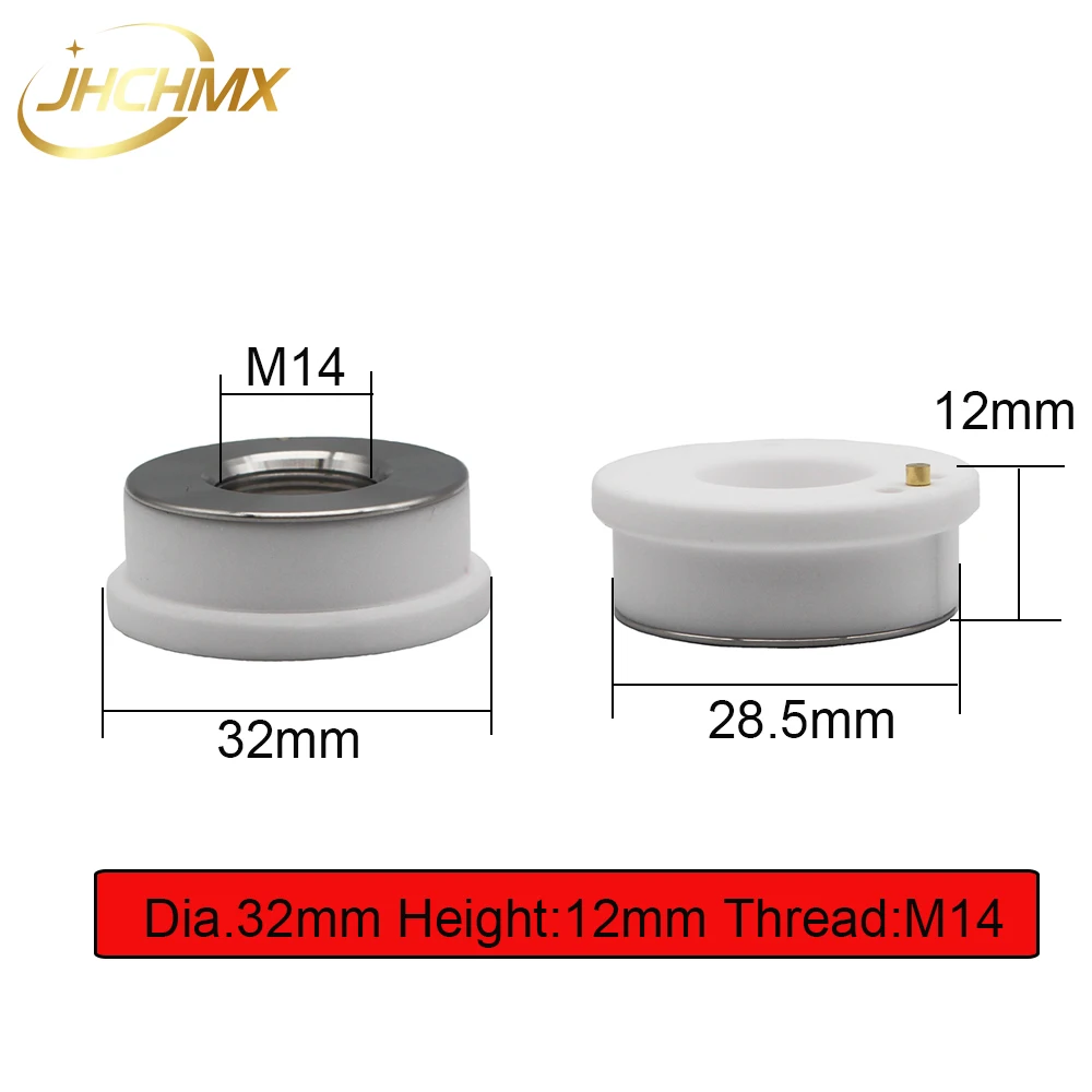 JHCHMX Dia.32mm M14 Fiber Laser Ceramic Enhanced Type Raytools Ceramic Ring Bodor Empower Glorystar Fiber Laser Cutting Machines