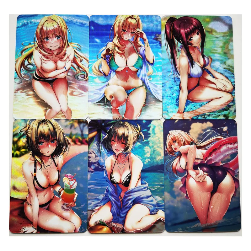 

9pcs/set ACG Beauty Mature Swimsuit Bikini Sexy Girls Hobby Collectibles Game Anime Collection Cards