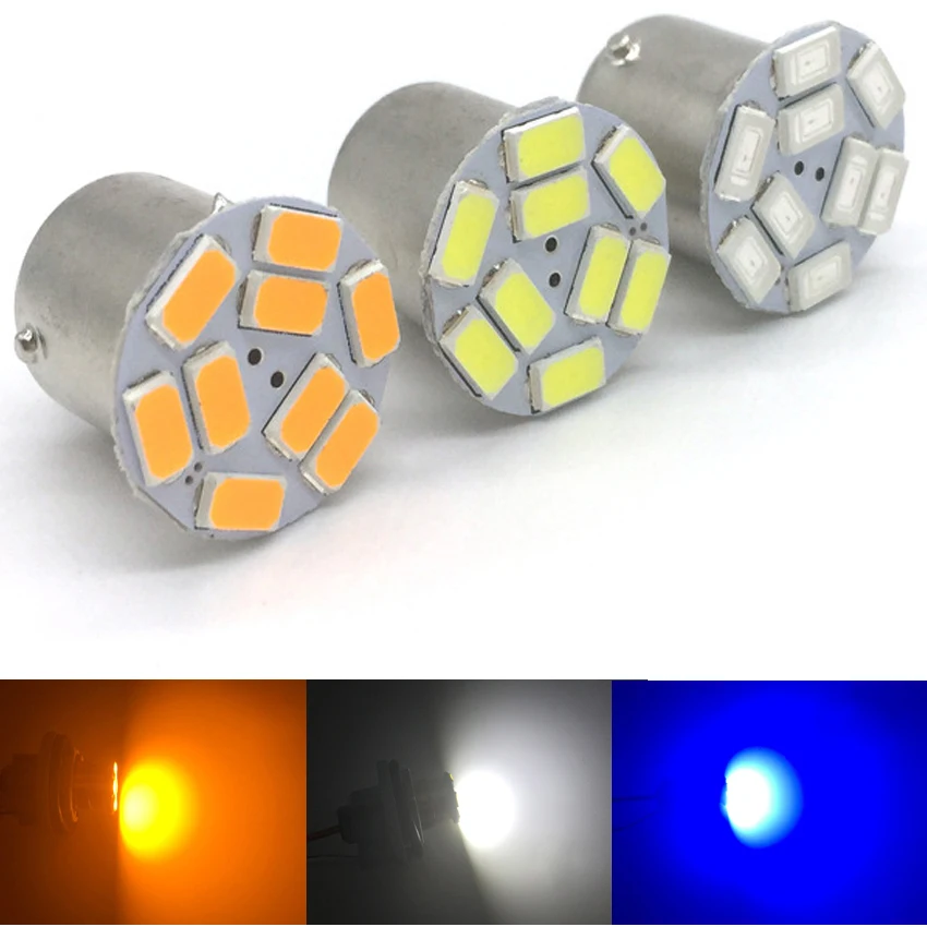 1PC Tail Bulb Wedge Lamp Turn Light Car Led Brake P21W 1157 Bay15d Auto 1156 Ba15s 5630 5730 9SMD White yellow blue