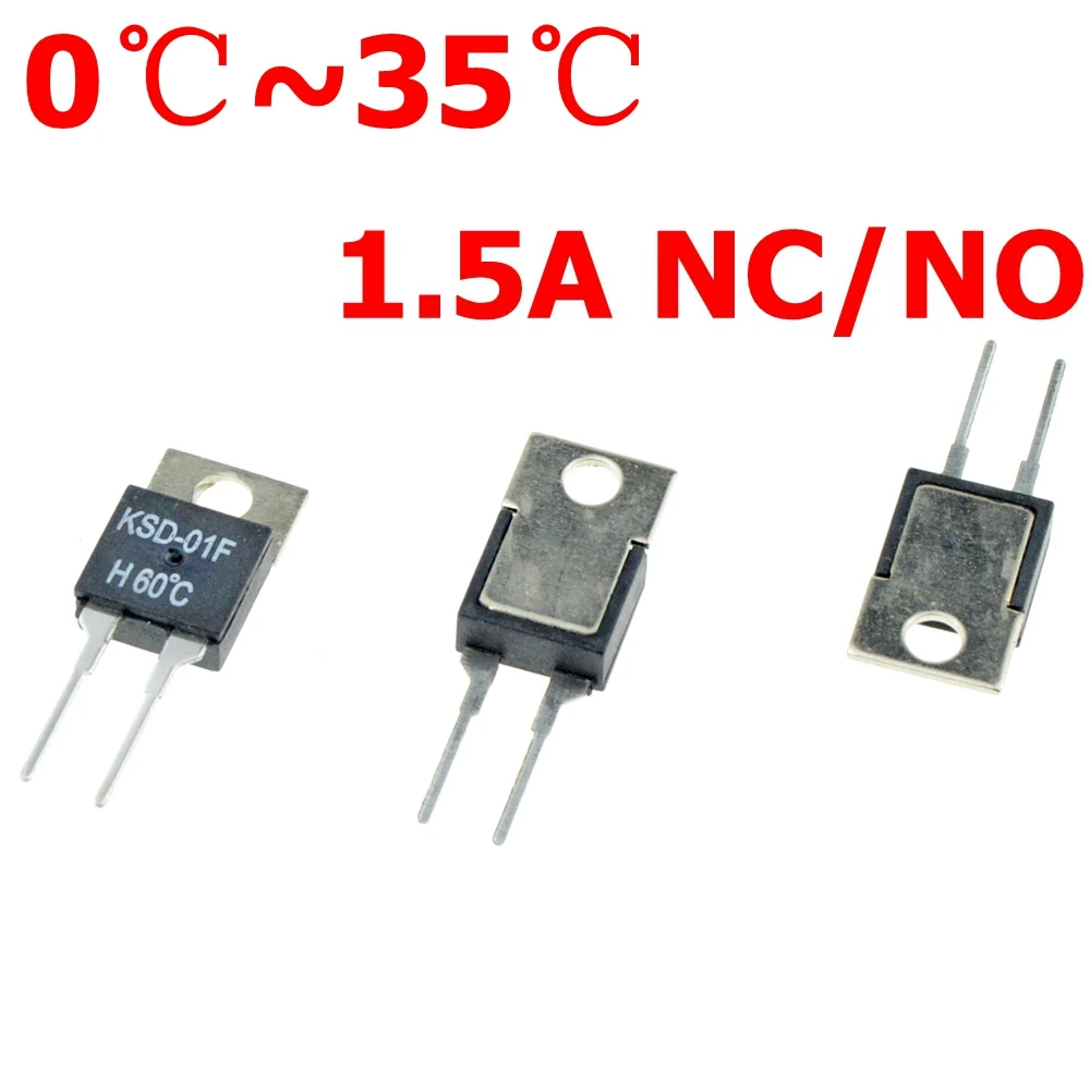 0C 5 10 15 20 25 35 DegC NC Normally Closed NO Normally Open 1.5A Thermal Switch Temperature Sensor Thermostat KSD-01F JUC-31F