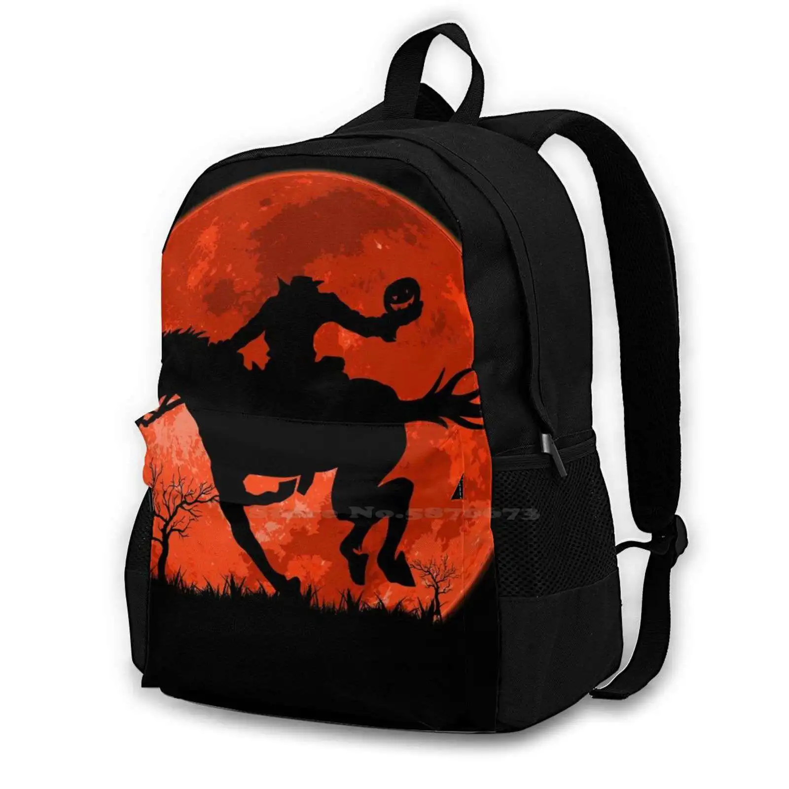 2 Hot Sale Schoolbag Backpack Fashion Bags Monsters Horror Tales Pumpkins Halloween Horse Riding Horse Rider Legend Of The