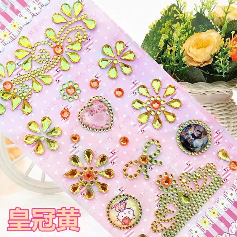 New Acrylic Crystal sticker Butterfly Stickers Diy Decals Accessories Mobile phone Laptop decoration Children Toys