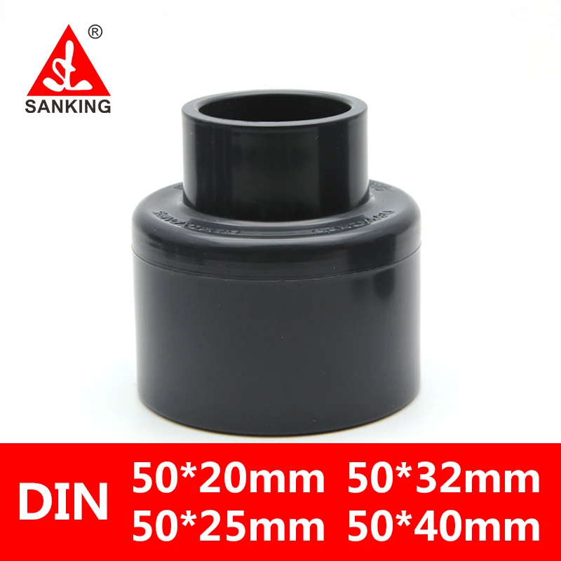 Sanking UPVC  Reducing Socket  50*20 50*25 50*32 50*40 mm Water Pipe Joints PVC Pipe Fillings Garden Irrigation Pipe Bushing