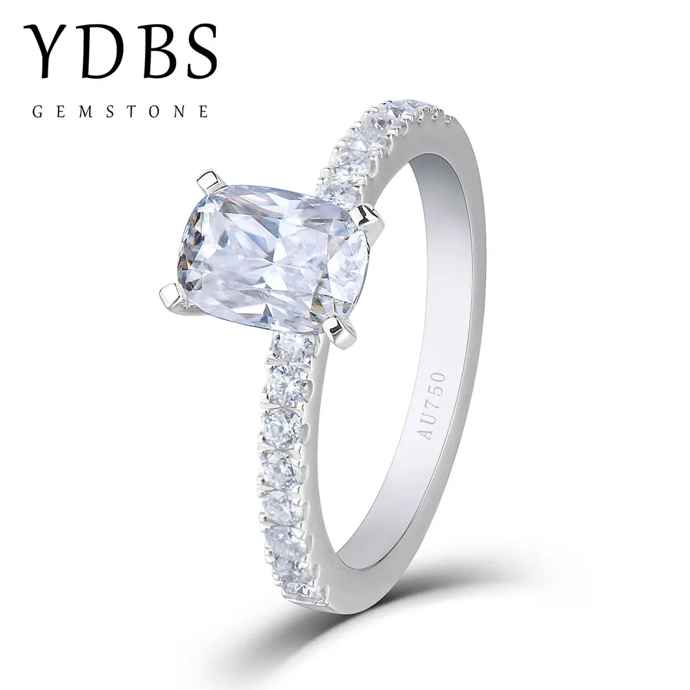 

YDBS 1ct Carat Moissanite 5X7MM D Color Engagement Ring 10K White Gold for Women Wedding Gift with Accents