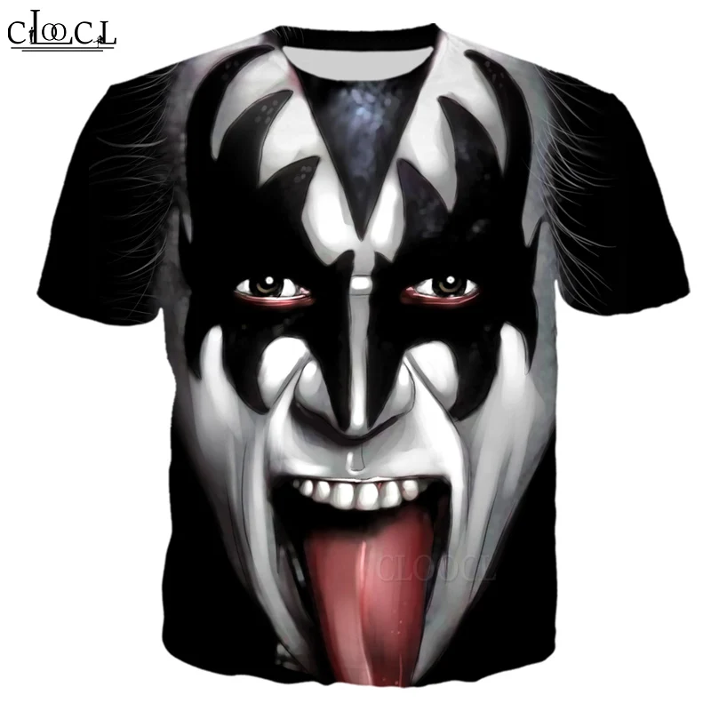 HX Newest Rock Singer KISS Band 3D Print Men Women Fashion T-shirt Harajuku Clothes Tops Oversized Tee Shirts Tops Drop Shipping