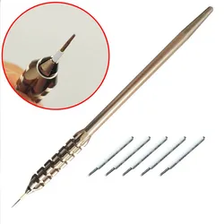 New Microblading Manual Stainless Steel Tattoo Tebori Pen Holder+5PCS 5 Round Blade Needle Kit For Tattoo Permanent Makeup