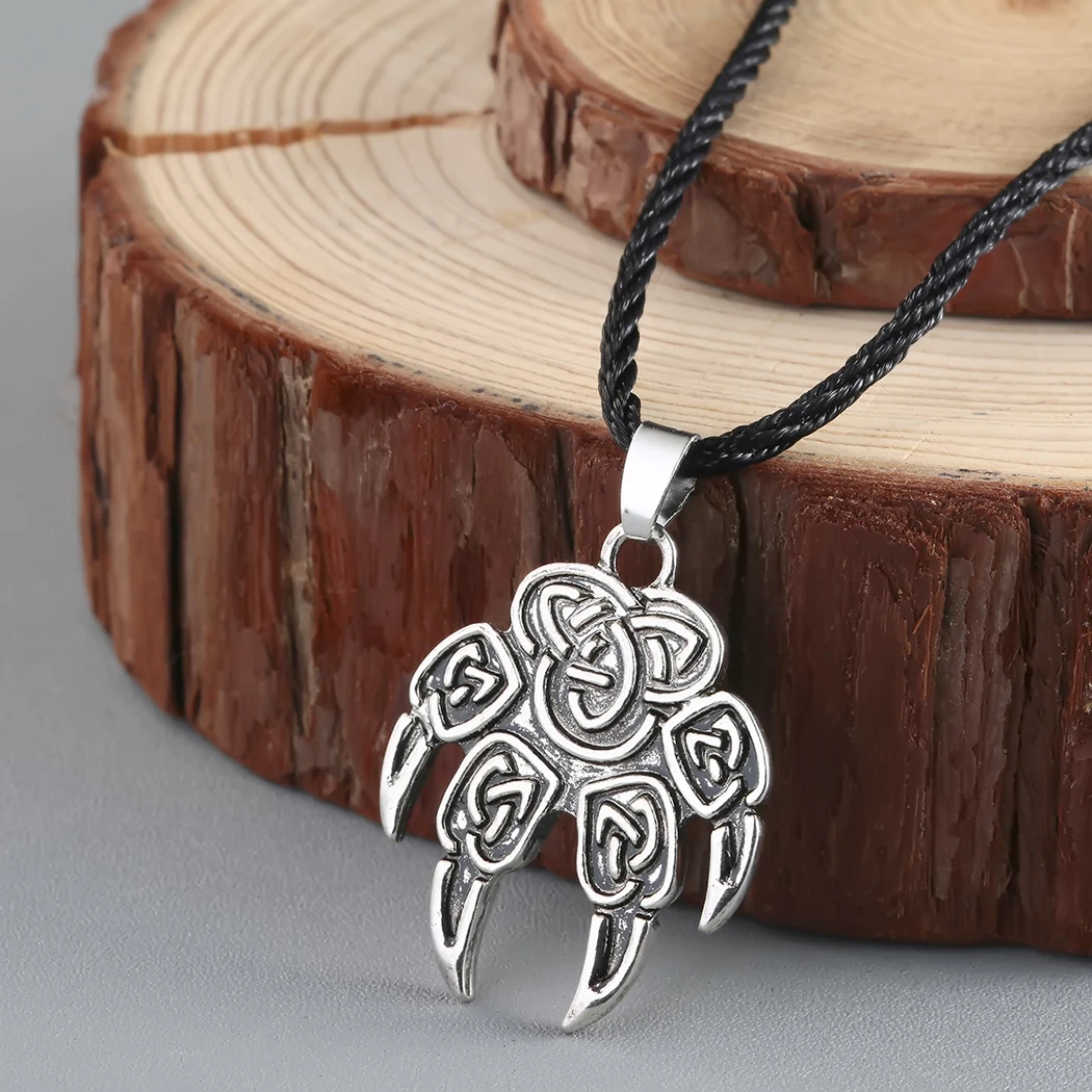 Kinitial Nordic Viking Men Necklaces Women Slavic Symbol Amulets Antique Raven Hammer Pendant Punk Male Necklace Jewelry