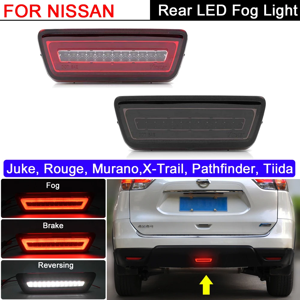 

Светодиодный задний противотуманный фонарь 3-в-1 с задними стоп-сигналами и фонарем заднего хода для Nissan Juke Rouge Murano X-Trail Pathfinder Tiida
