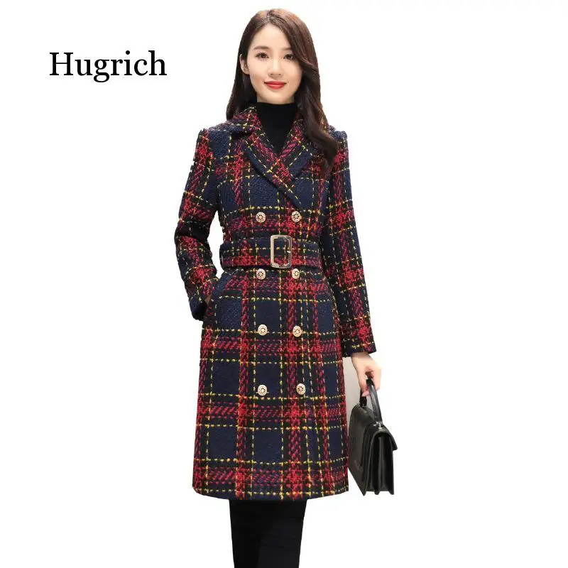 Winter 2020 New Fashion Mid Long Assorted Tweed Warm Women's Wear