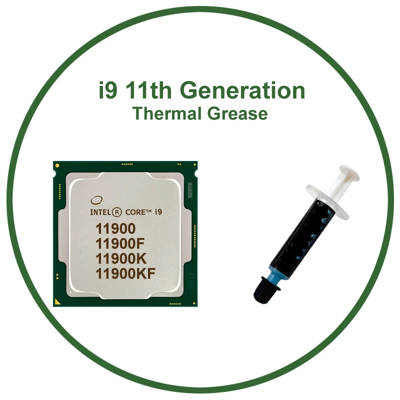 Computer Processor i9 11900 with Thermal Grease New Intel Core CPU i9 11th Generation 11900K 11900F with Thermal Paste HD750 GPU