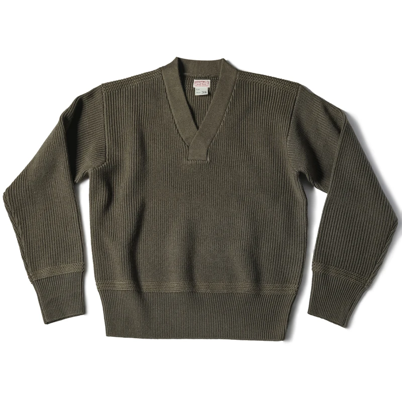 Bronson Mechanics Type A-1 Sweater USAAF V-Neck Men's Woolen Knitted Jumper