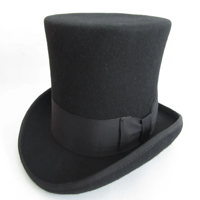 WZCX-Sombrero de mago con lazo de lana para hombre y mujer, gorra de Jazz de alta calidad, de Color sólido, con personalidad, a la moda, Unisex