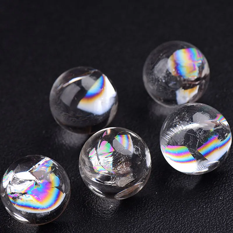 Natural Rainbow Clear Crytsals Ball Quartz Gemstones Jewelry Crystal Divination Orb Healing Reiki Home Decor DIY Crafts Gift 1Pc