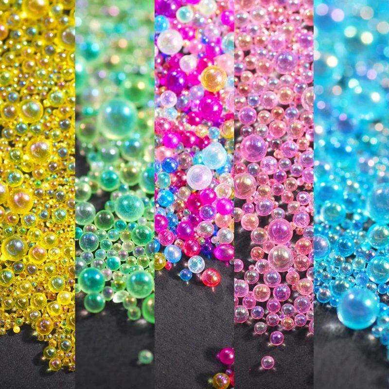 50g UV Resin Bubble Beads Water Droplet Bubble Beads No Hole Bubble Beads Resin Supplies for DIY Crafts Jewelry Making