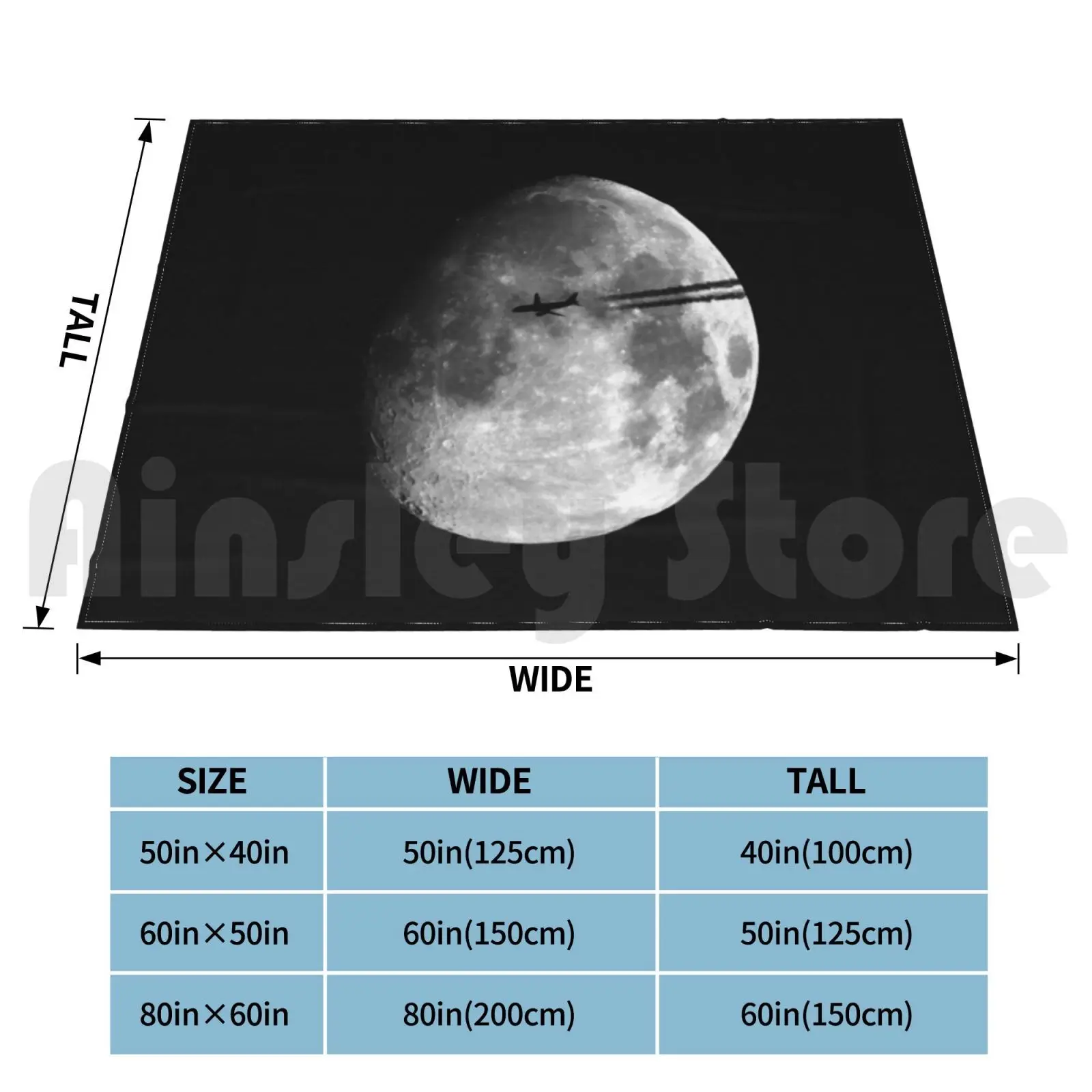 Airbus A320 The Moon Blanket Fashion Custom Moon Airbus Plane Jet A320 A320 200 Passenger Plane Night Sky Telescope