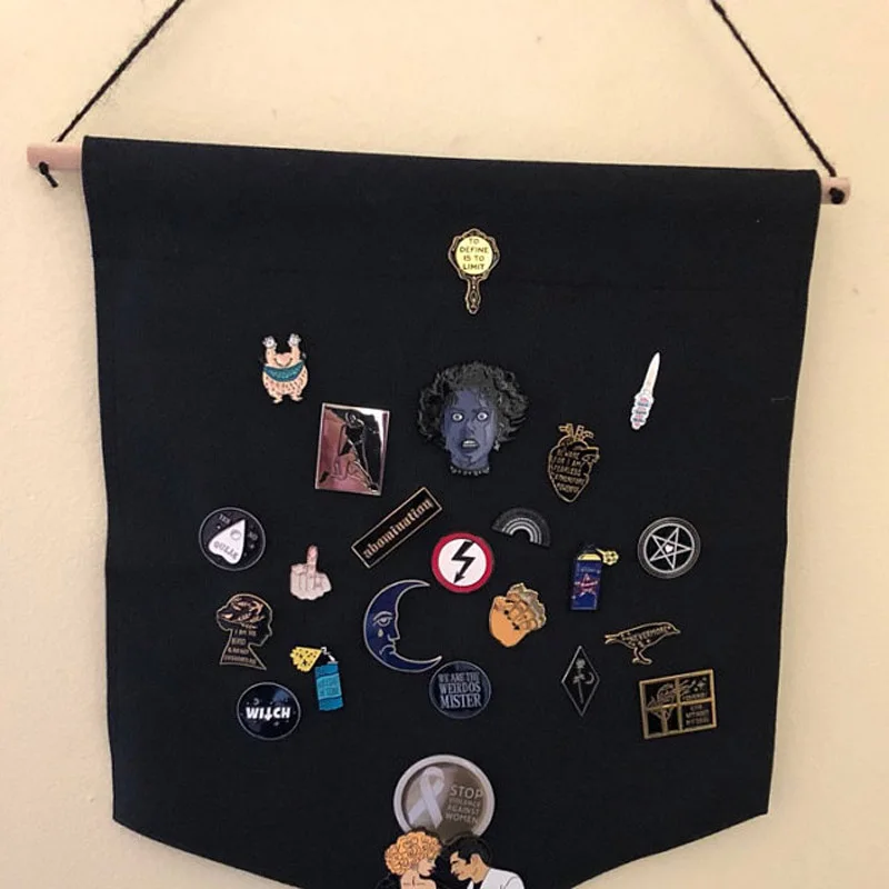 Black Blank Wall Banner To Collect Badges Patches From Boy Scout Journeys Trips Around The World Pin Display Flag