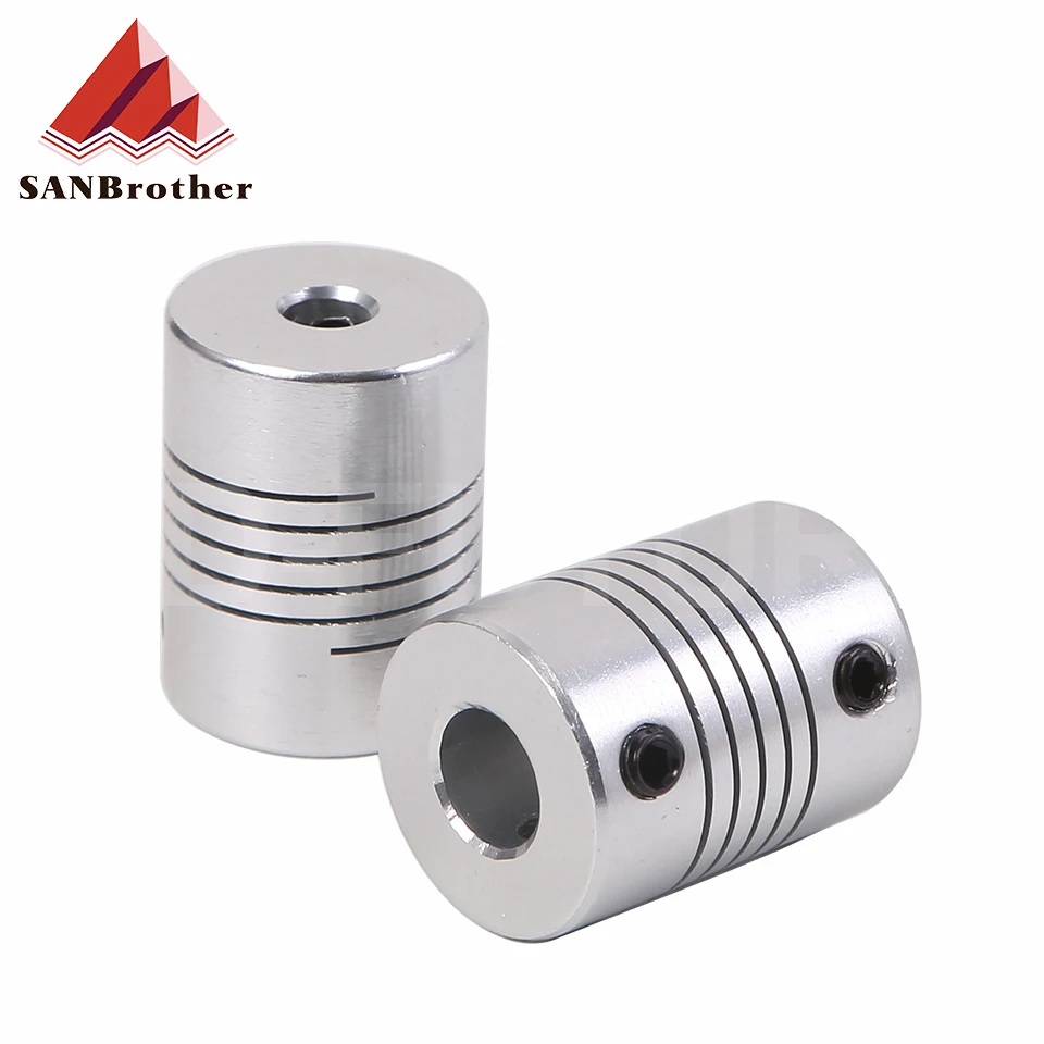 D19L25 5x8mm Aluminium CNC Motor Jaw Shaft Coupler 5mm To 8mm Flexible Coupling OD 19x25mm Dropshipping 3/4/5/6/6.35/7/8/10mm