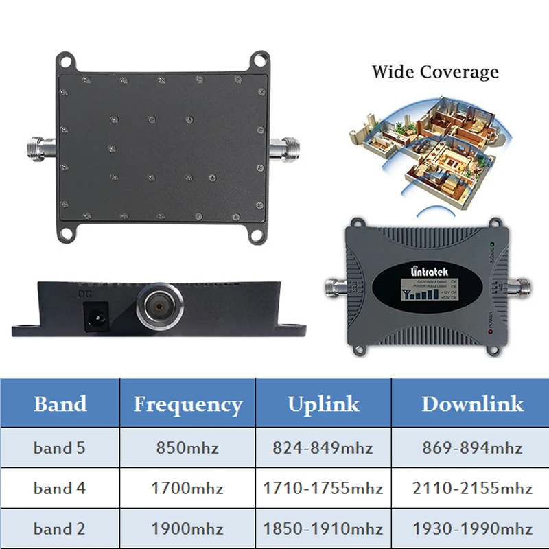 Imagem -02 - Cdma Gsm 2g 3g 4g 850 1700 1900 Mhz Repetidor de Sinal 4g 1700 2100 b2 b4 b5 Celular Impulsionador 850mhz Band5 Amplificador 6