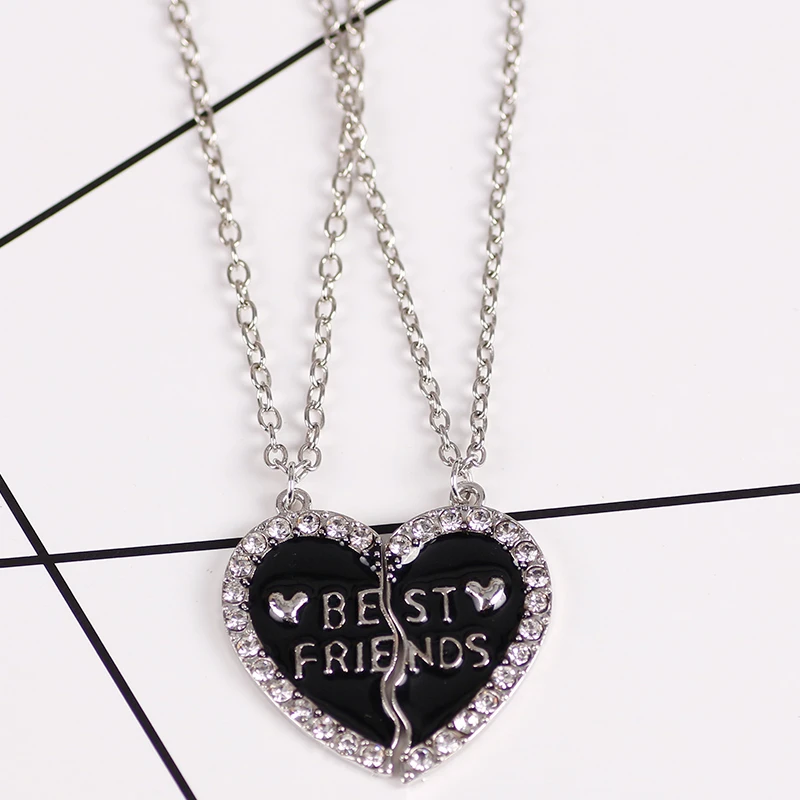 BFF Letter Heart Necklace Men And Women Fashion Best Friend Metal Pendant Friendship Jewelry Accessories Gift Wholesale