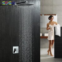 Concealed Shower Set SDSN 8 Inch Bathroom Shower Head Chrome Bathtub Mixer Faucetss Inwall Mounted Concealed Shower System