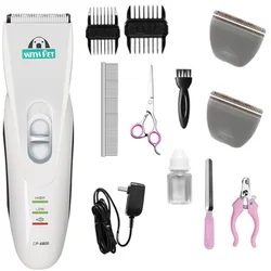 Professional  CP-6800 Pet Electric Trimmer Grooming Haircut Shaver Machine Silver Rechargeable Dog Cat Grooming Clipper