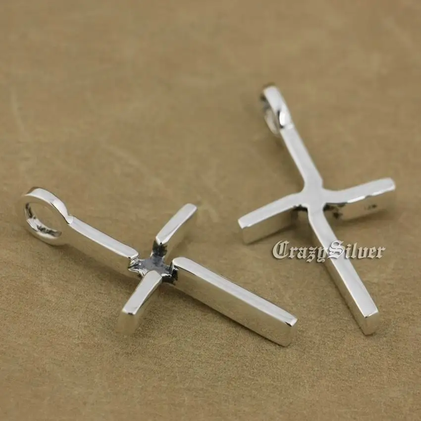 Pendentif à breloque croix pour les amoureux, argent regardé 925, 9S010