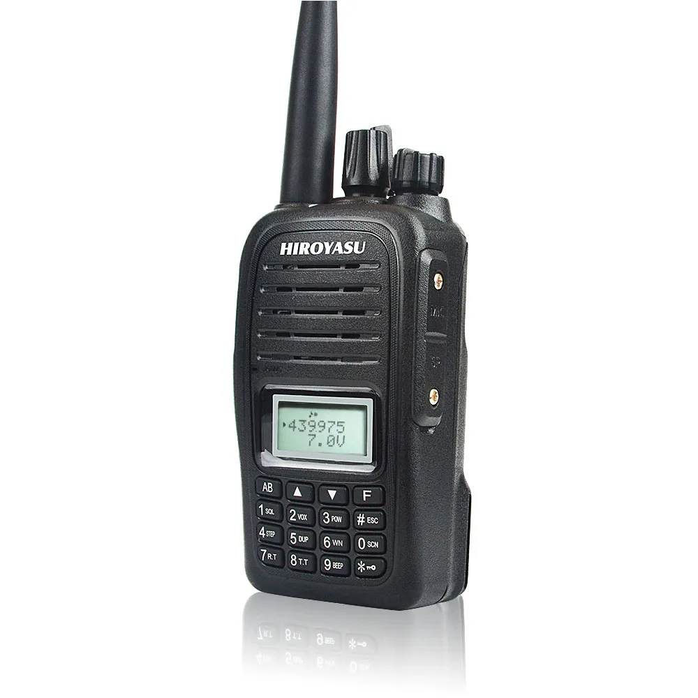 Walkie talkie impermeable VOX de doble banda VHF 136-174MHz y UHF 400-520MHz Scrambler roger beep talkie HIROYASU F2000